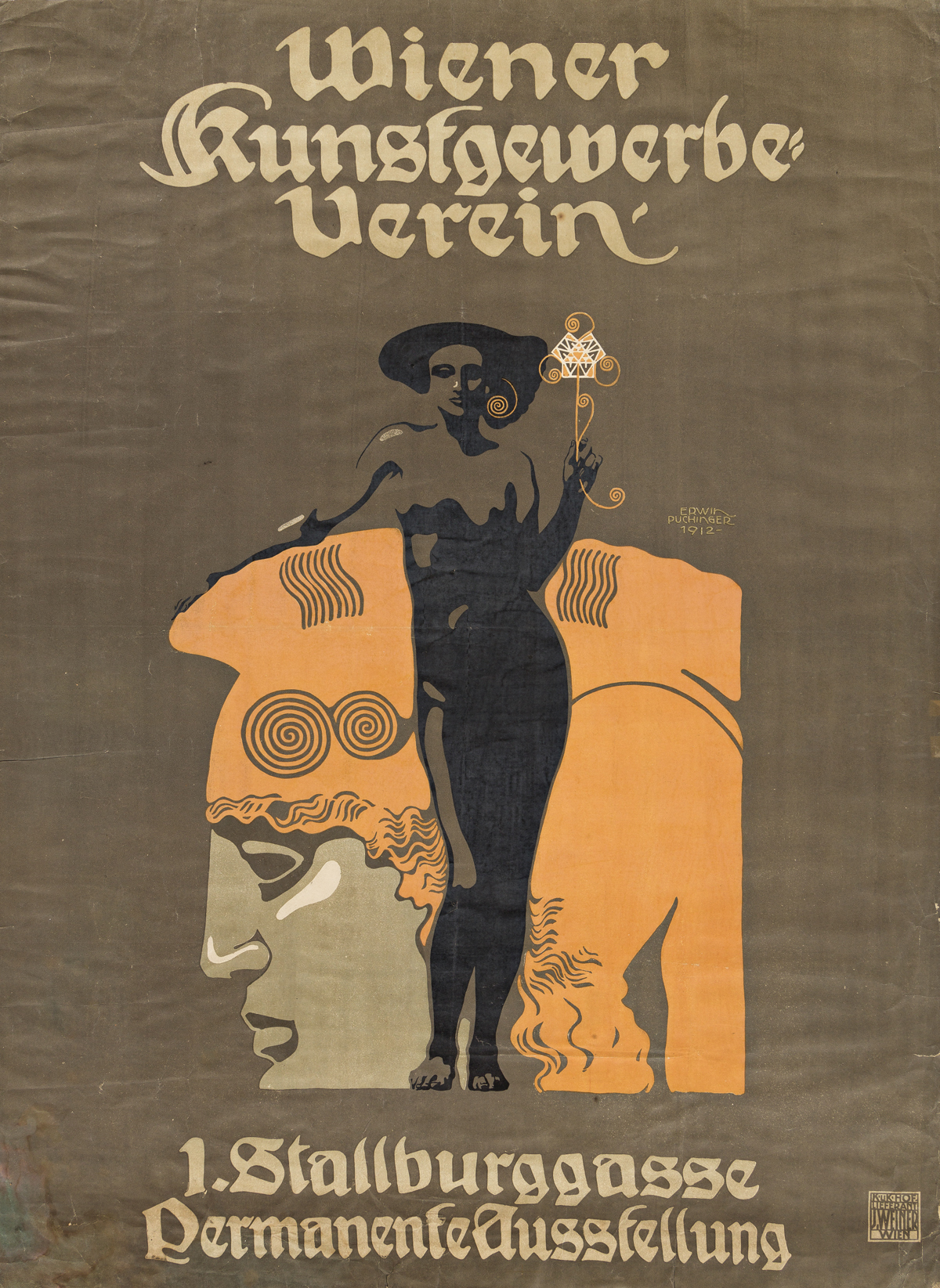 ERWIN PUCHINGER (1875-1944).  WIENER KUNSTGEWERBE - VEREIN. 1912. 47½x34¾ inches, 120½x88¼ cm. Jacob Weiner, Vienna.